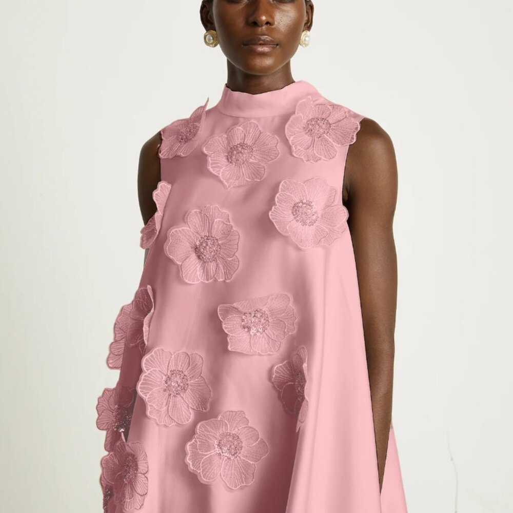 NWT Pink Applique Floral Gown XL